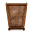French Style Caned Walnut Waste Basket