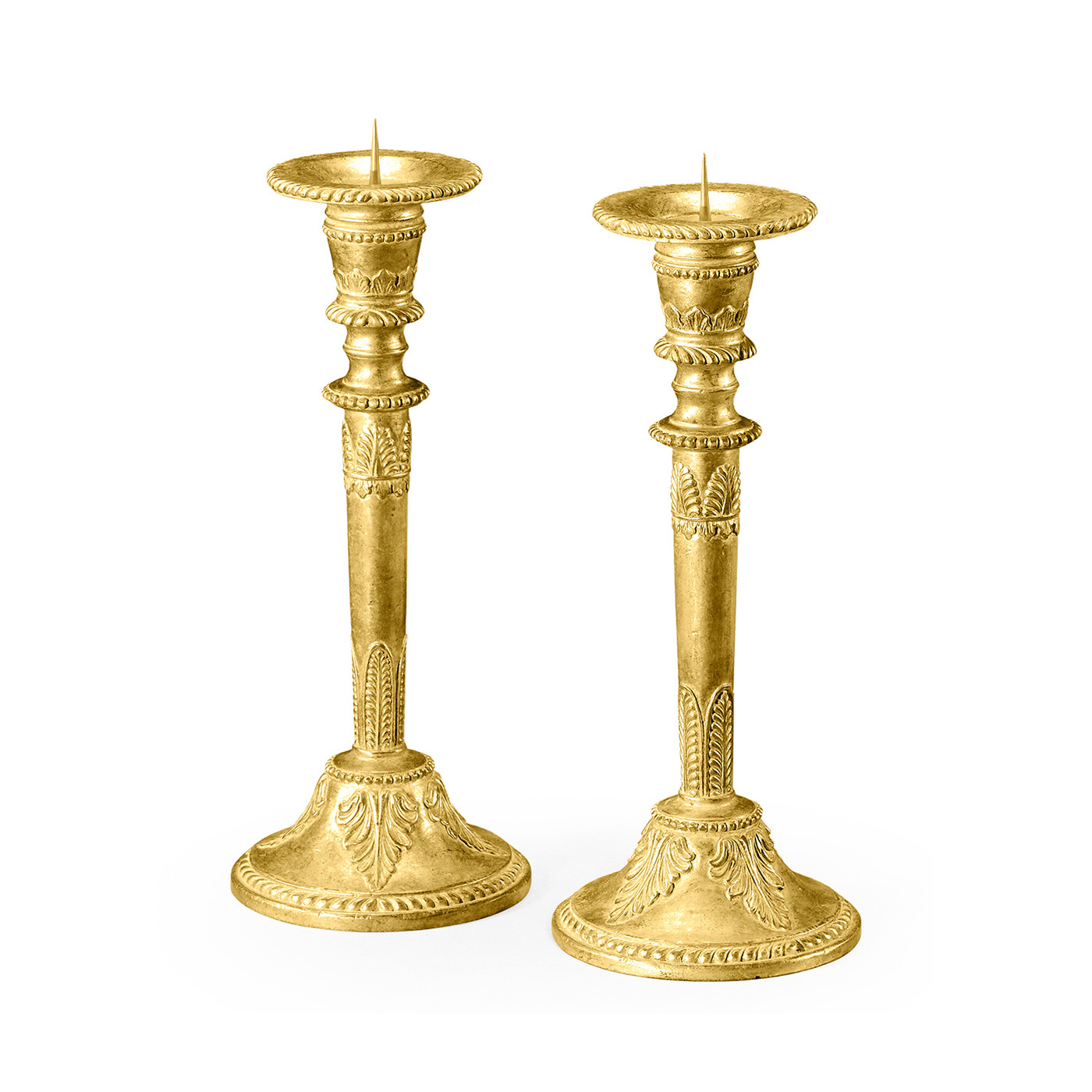 Pair of Neo-Classical Gilded Candlesticks