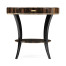 Round Art Deco Macassar Ebony High Lustre Side Table with Drawer