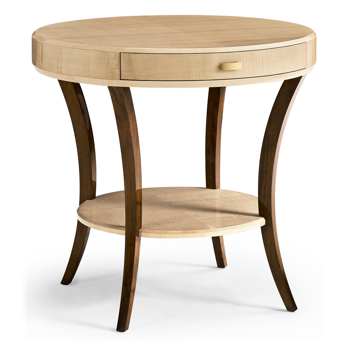 Art Deco Round Side Table with Drawer