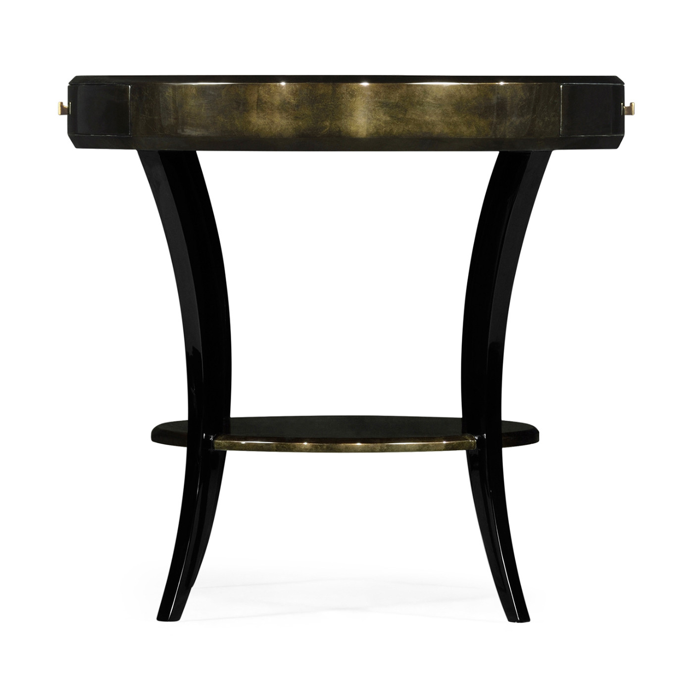 Dark Bronze Round Side Table with Drawer
