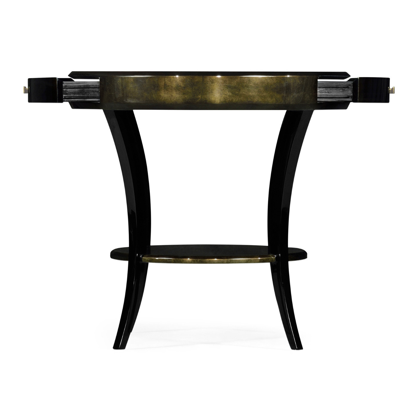 Dark Bronze Round Side Table with Drawer