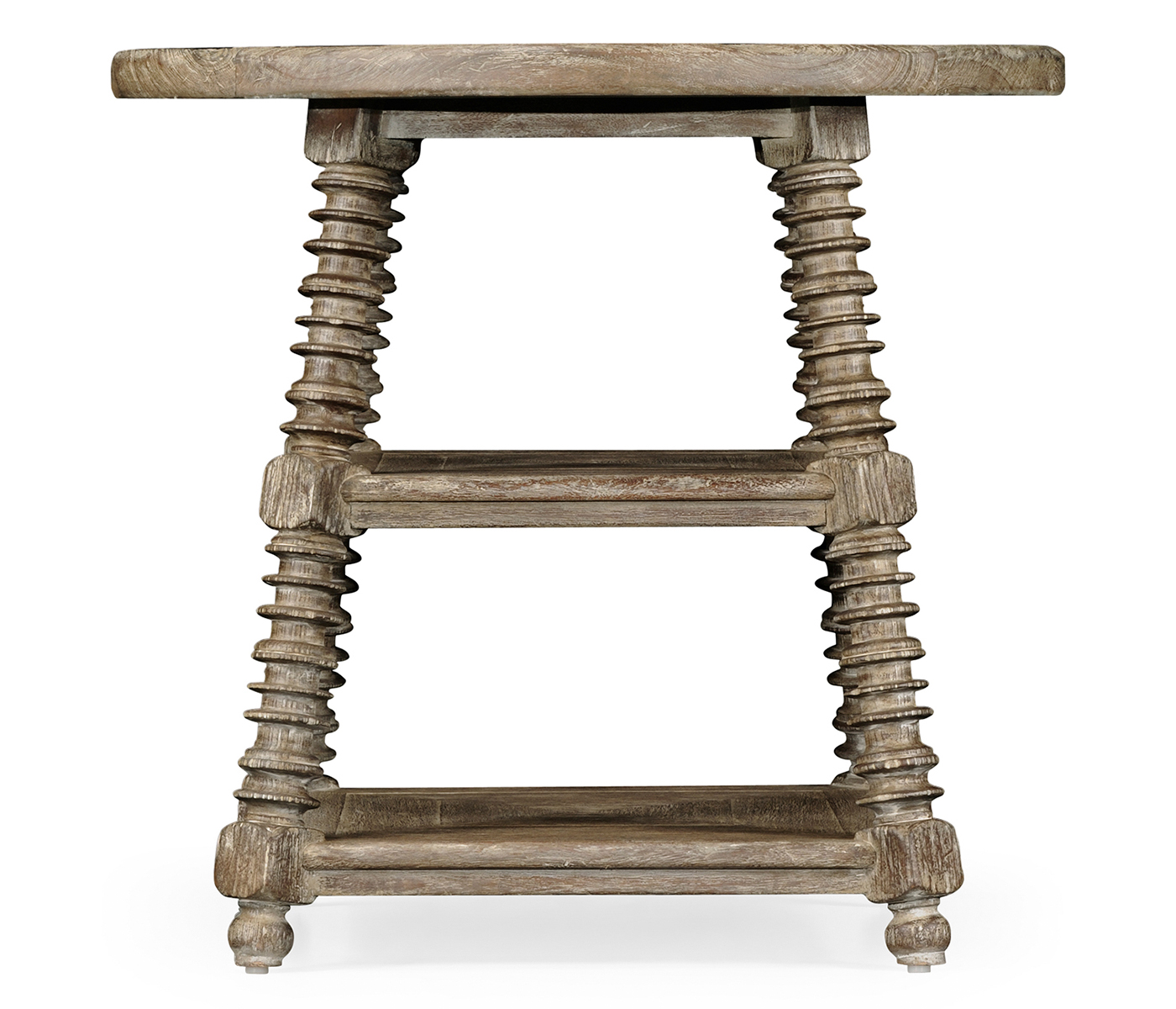 Weathered grey round side table
