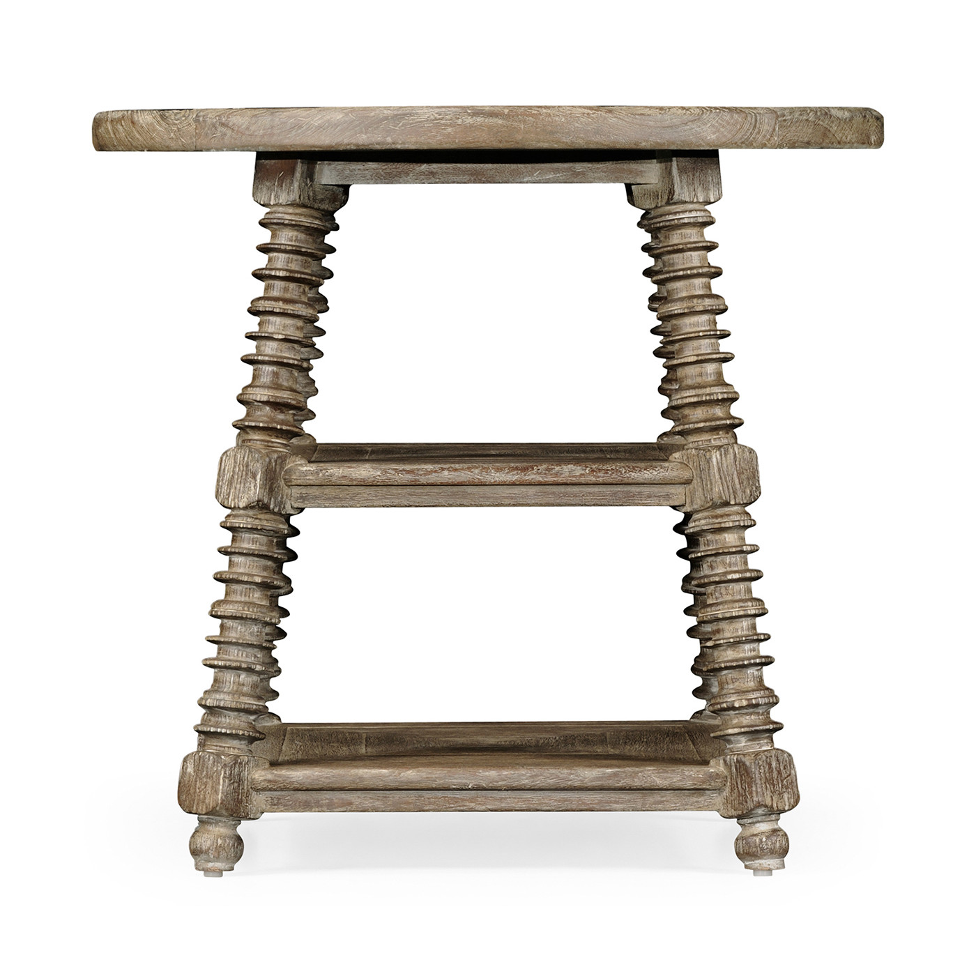 Weathered grey round side table