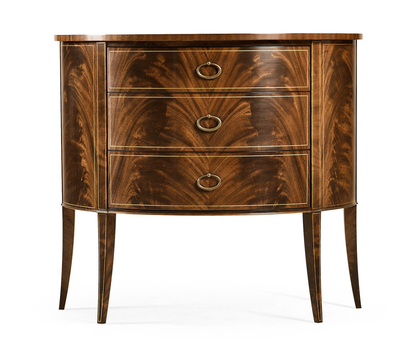 Biedermeier style mahogany demilune cabinet