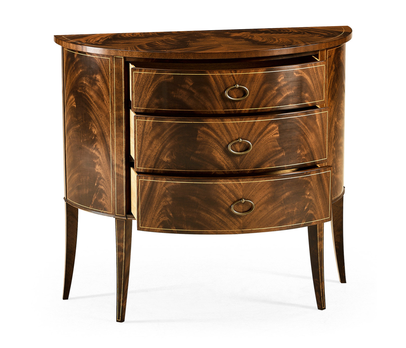 Biedermeier style mahogany demilune cabinet