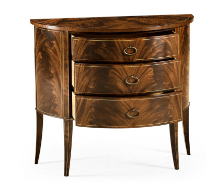 Biedermeier style mahogany demilune cabinet