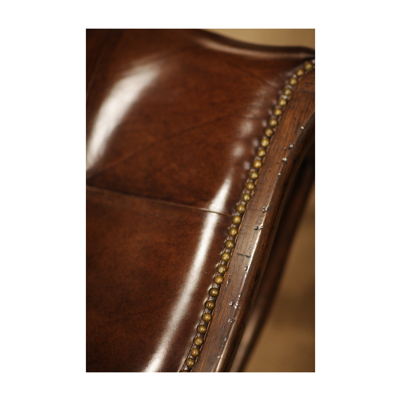 Rustic Grey Oak Country Side Chair With A Dark Grey Leather Seat