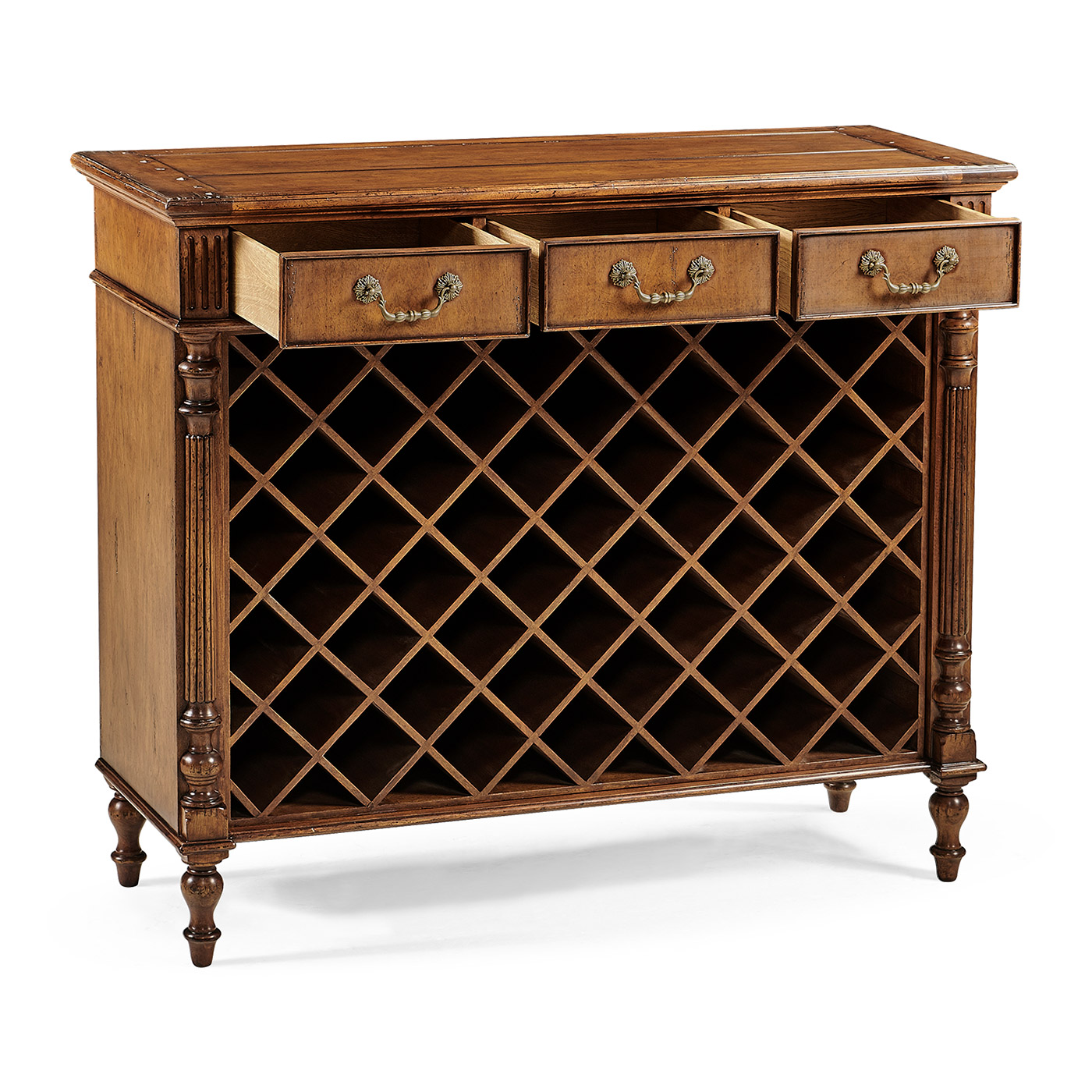 Free Standing Walnut Wine Cabinet