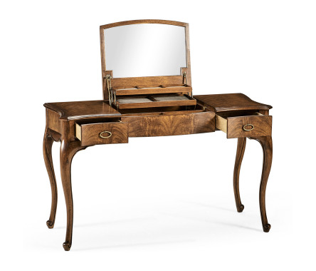 Dressing table with hinged mirror