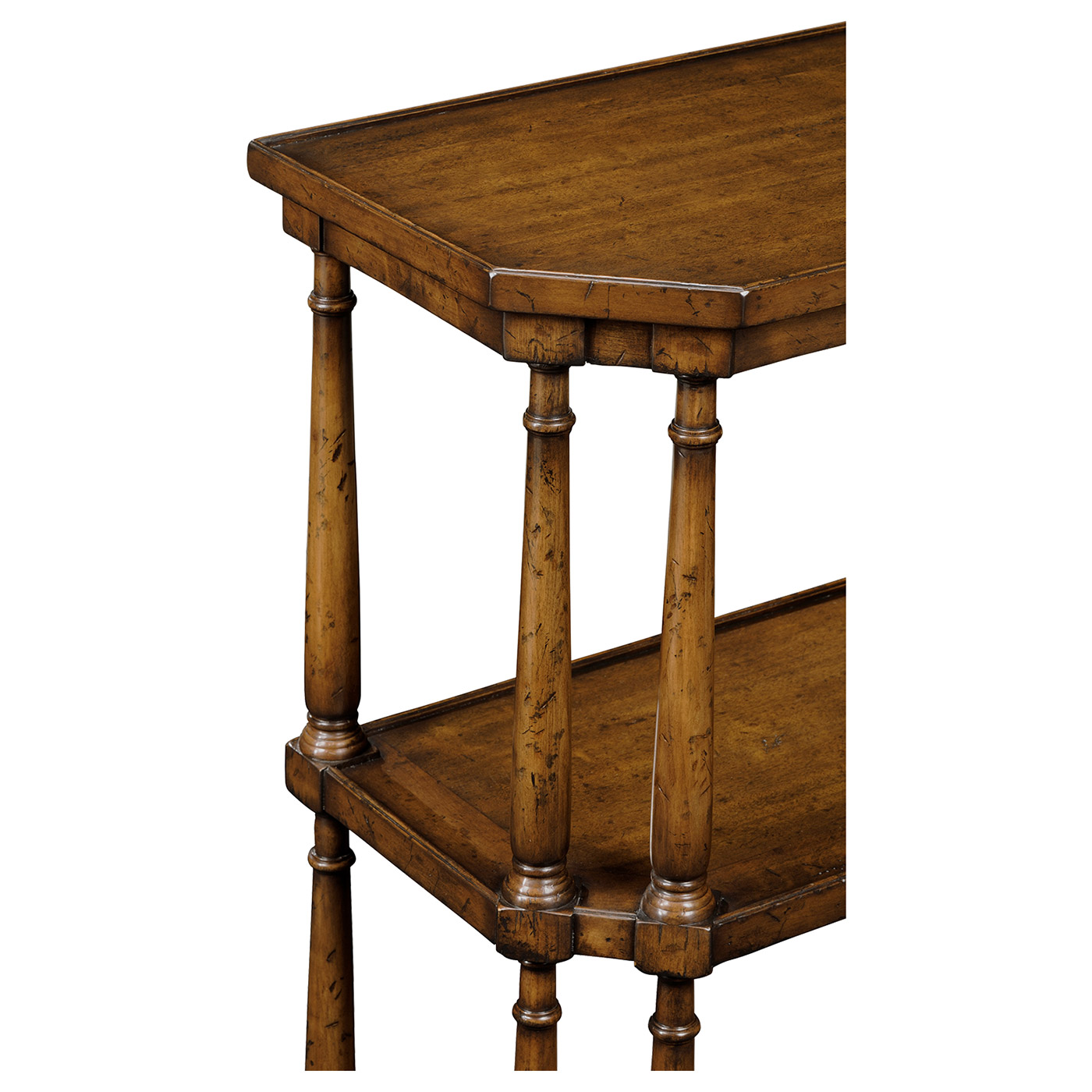 Antique walnut console on baluster legs