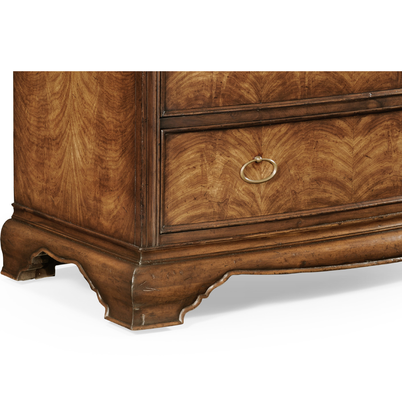 Crotch walnut chest of drawers