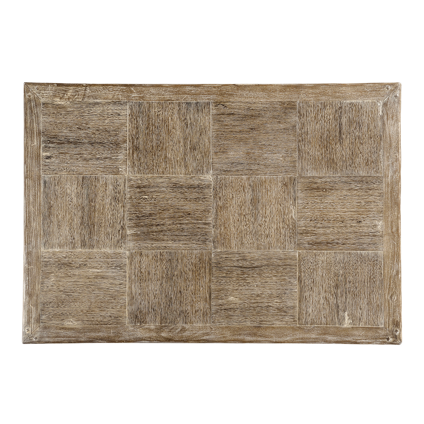 Limed oak & iron coffee table