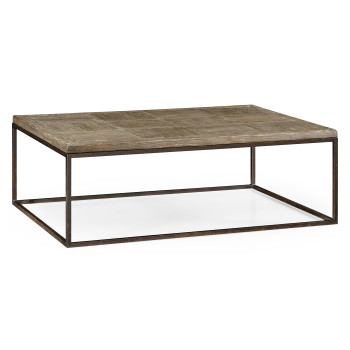 Limed oak & iron coffee table