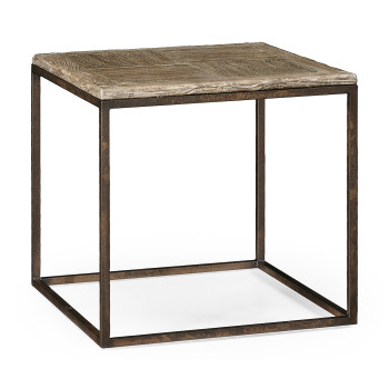Limed iron side table