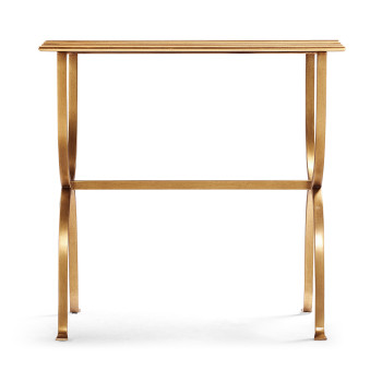 Églomisé & Gilded Iron Rectangular Side Table