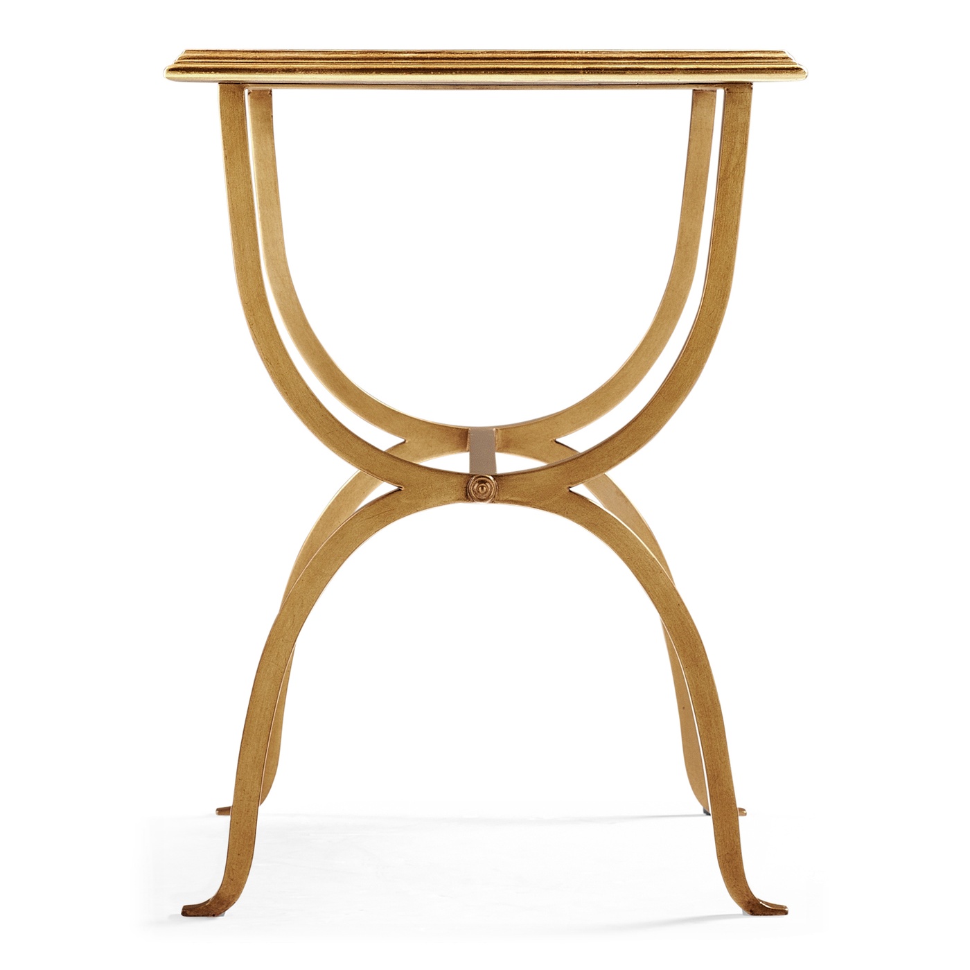 Églomisé & Gilded Iron Rectangular Side Table