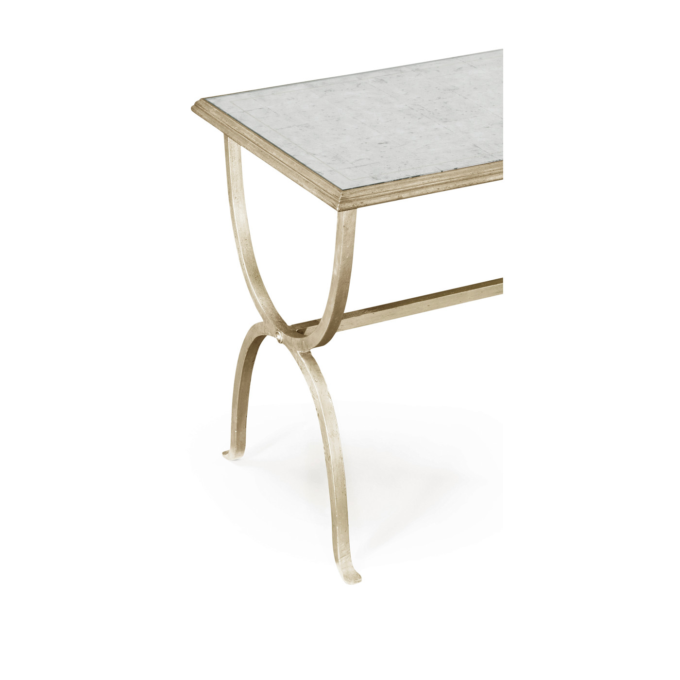 Églomisé & Silver Iron Rectangular Side Table