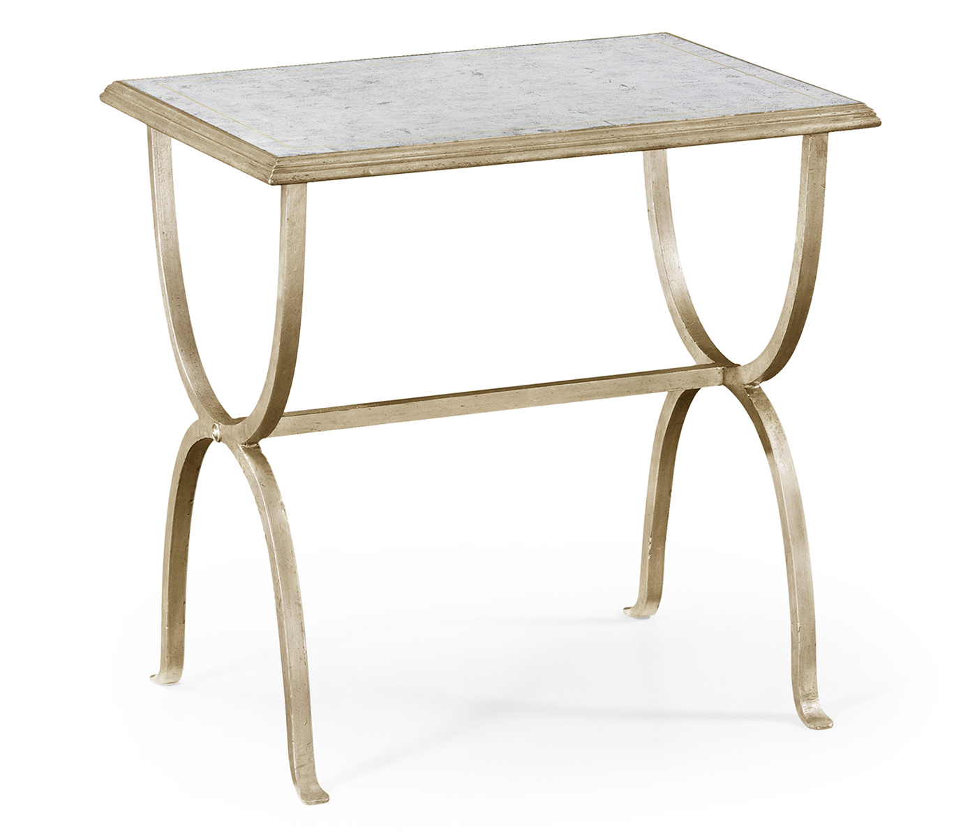 Églomisé & Silver Iron Rectangular Side Table
