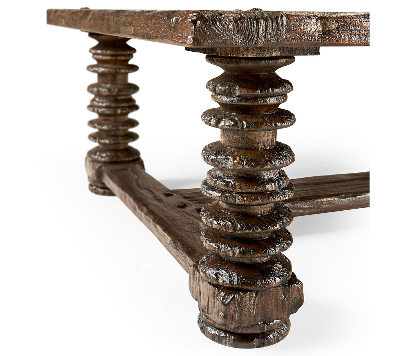 Turned Leg Heavy Distressed Games/Coffee Table