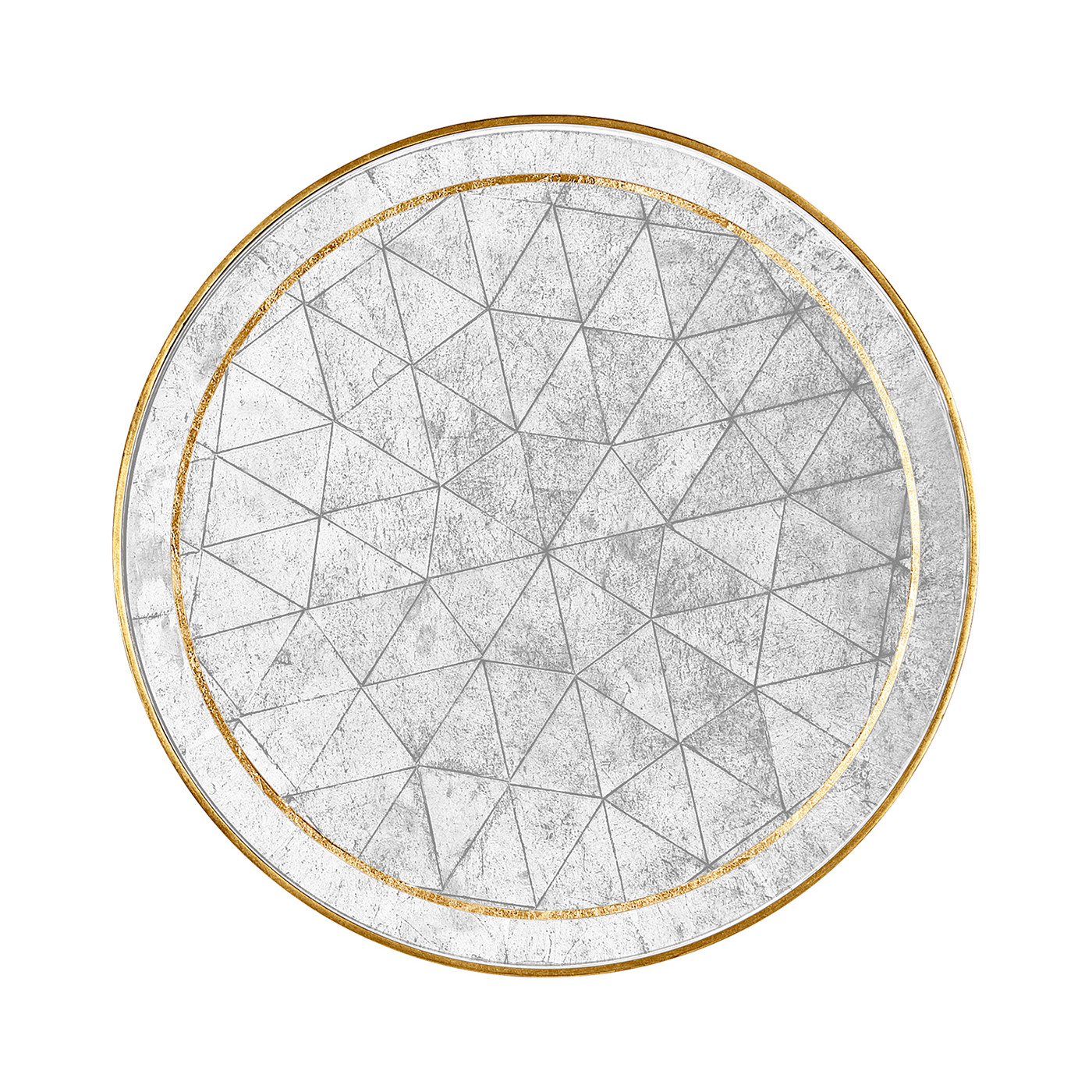 Églomisé & Gilded Iron Round Lamp Table