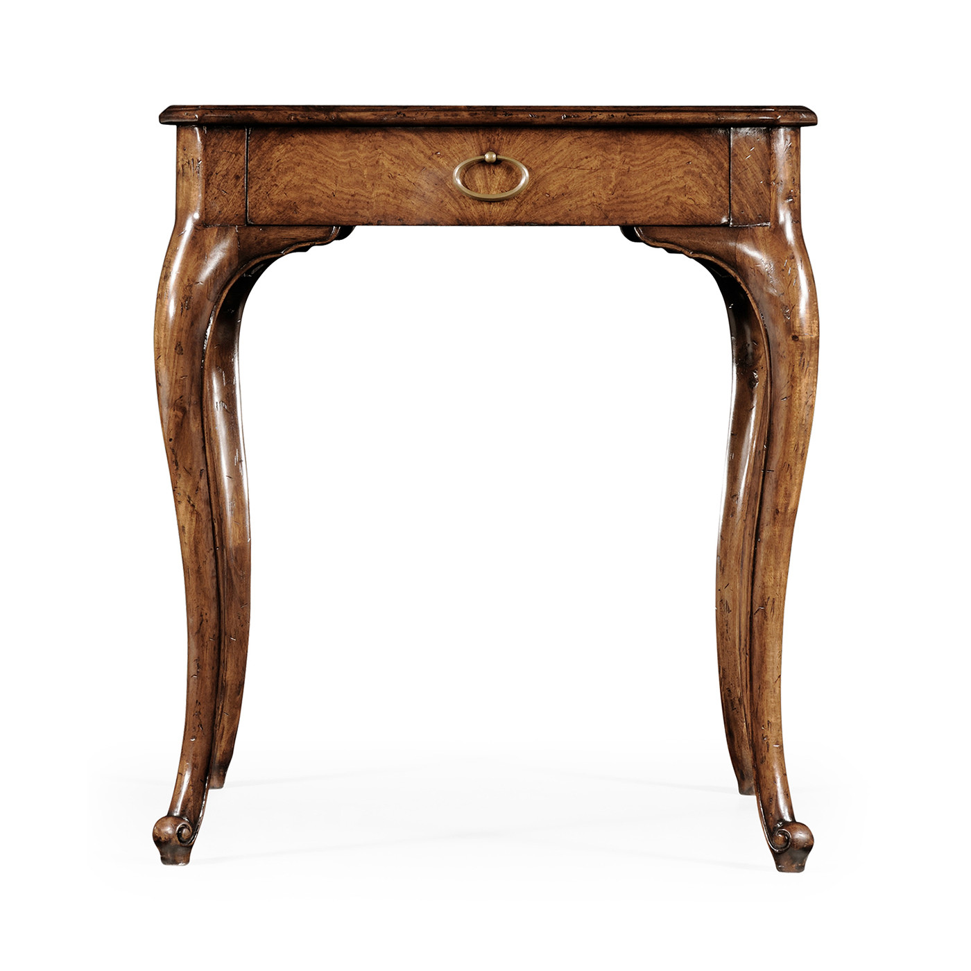 Walnut Square Lamp Table Serpentine Profile