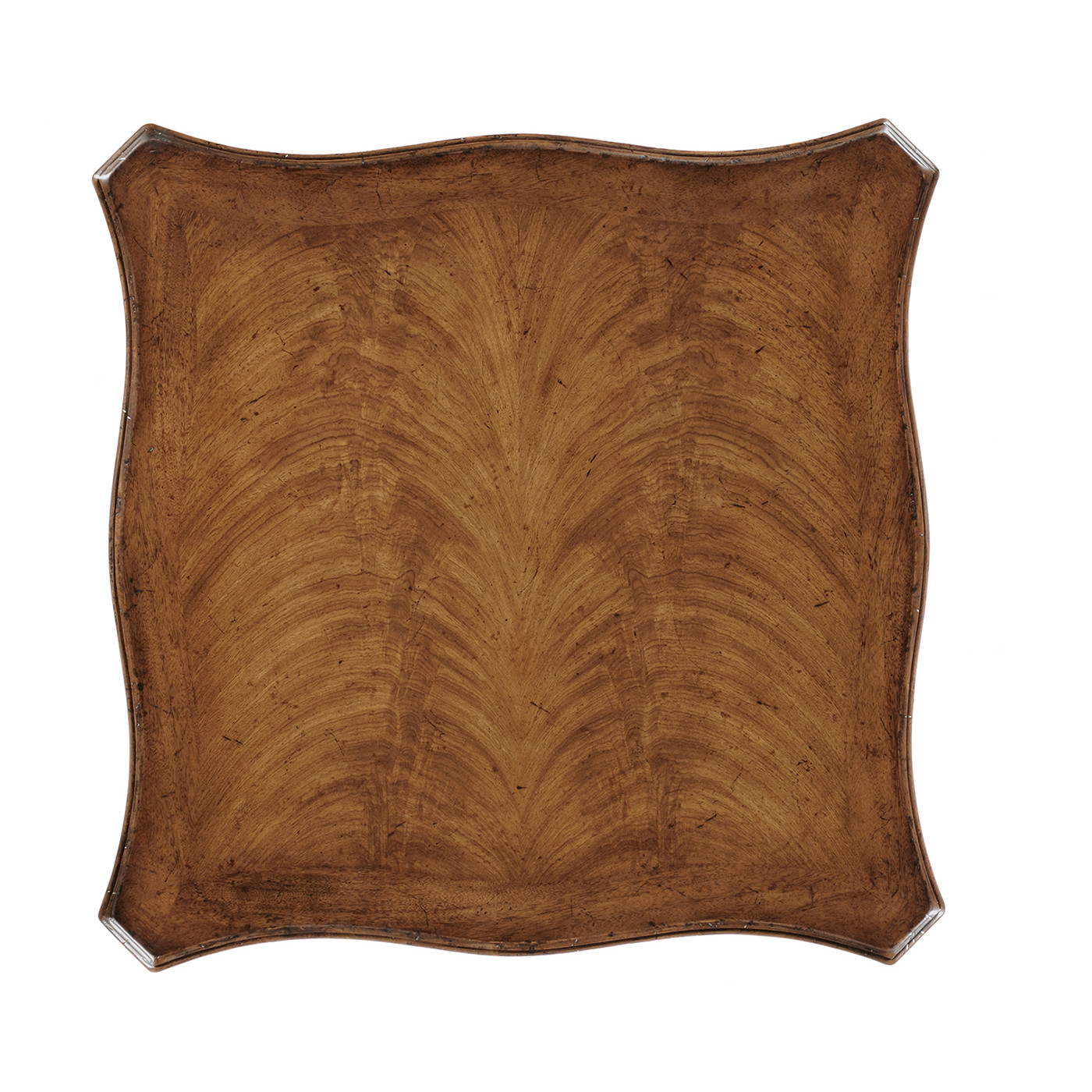 Walnut Square Lamp Table Serpentine Profile