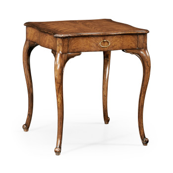 Walnut Square Lamp Table Serpentine Profile