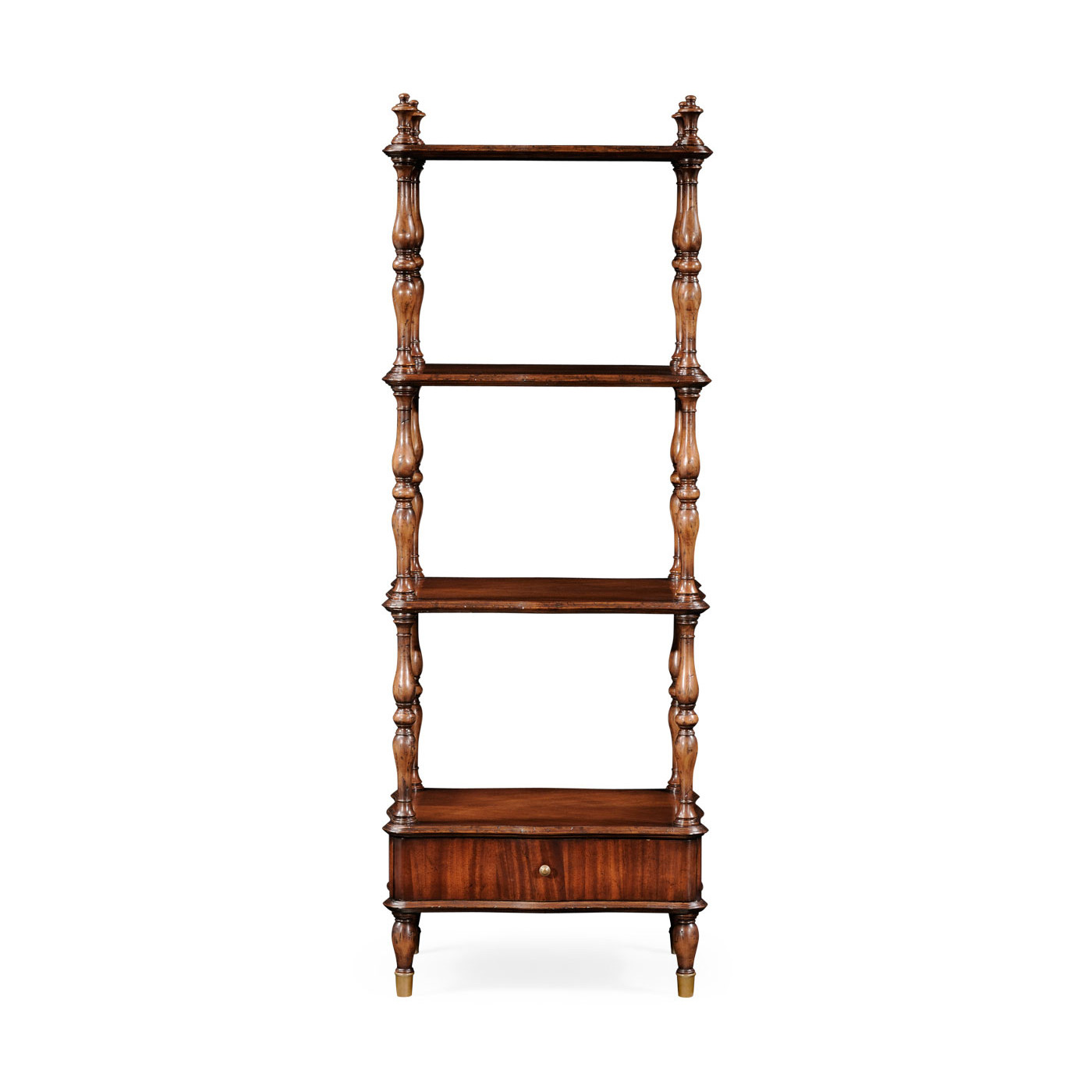 Mahogany Four-Tier Étagère with Serpentine Shelf (Narrow)