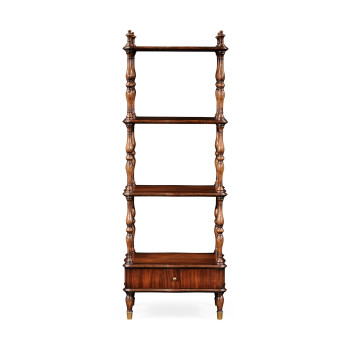Mahogany Four-Tier Étagère with Serpentine Shelf (Narrow)