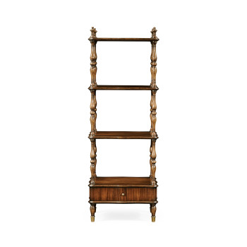 Mahogany Four-Tier Étagère with Serpentine Shelf (Narrow)