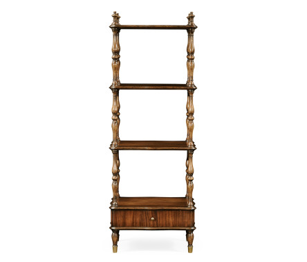 Mahogany Four-Tier Étagère with Serpentine Shelf (Narrow)
