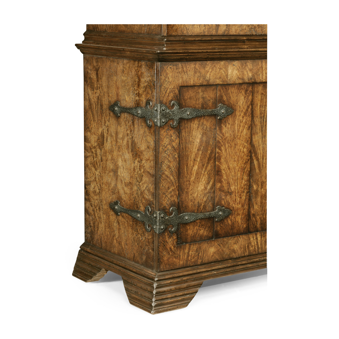 Spanish style crotch walnut drinks cabinet