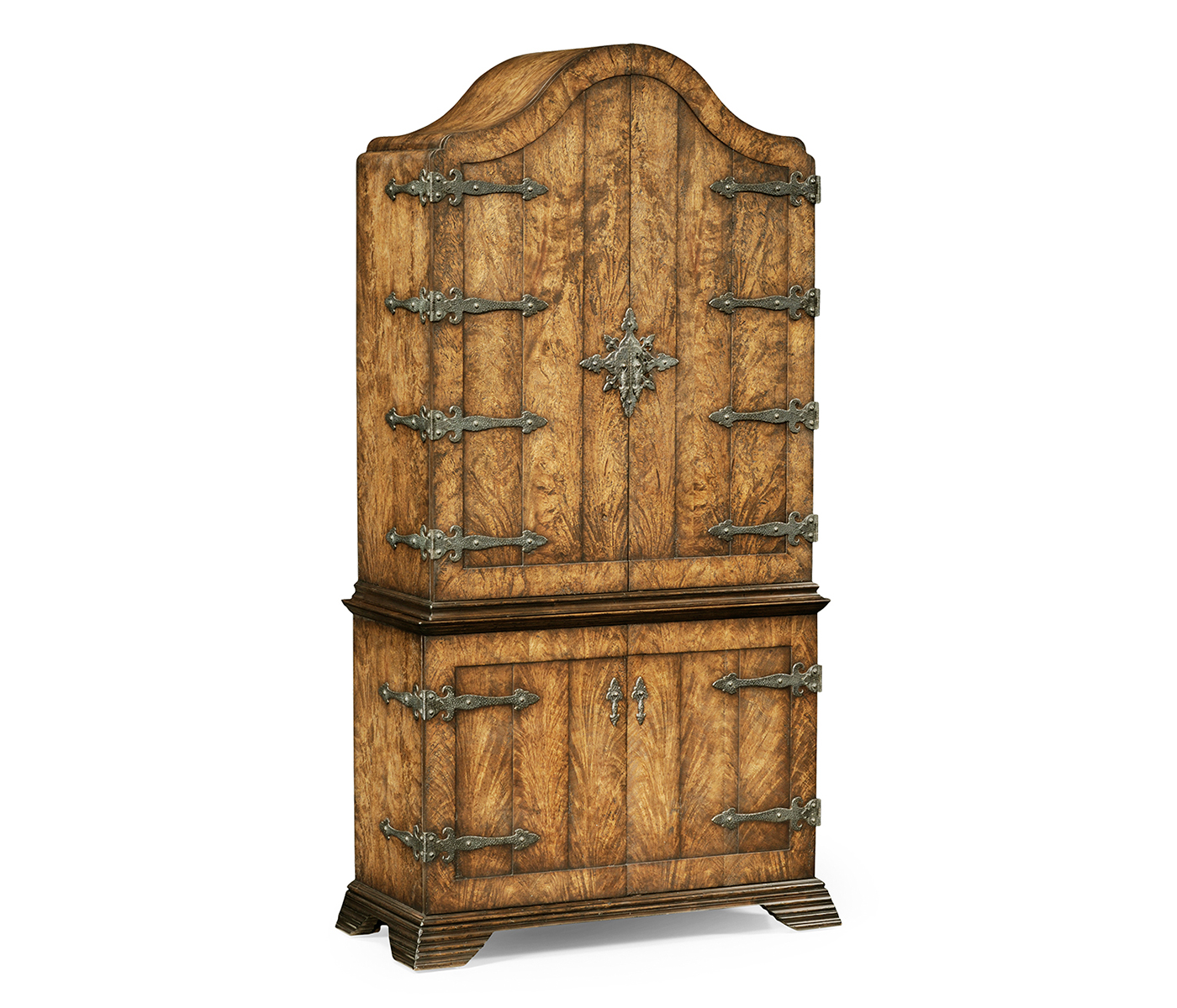 Spanish style crotch walnut drinks cabinet