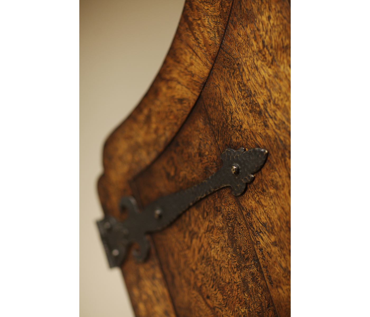 Spanish style crotch walnut drinks cabinet