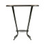 Leather top & bronze iron side table