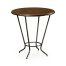 Leather top & bronze iron side table