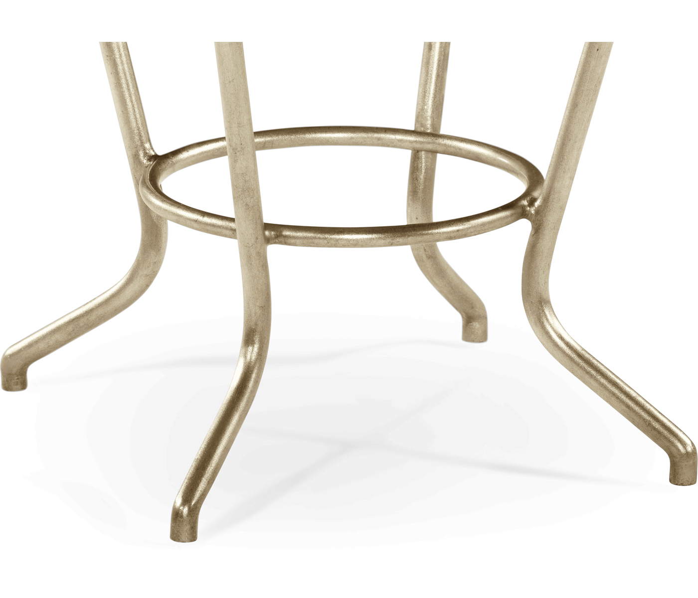 Leather top & silver iron side table