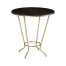 Leather top & silver iron side table