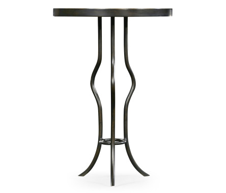 Églomisé & Bronze Iron Round Wine Table