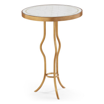 Églomisé & Gilt Iron Round Wine Table