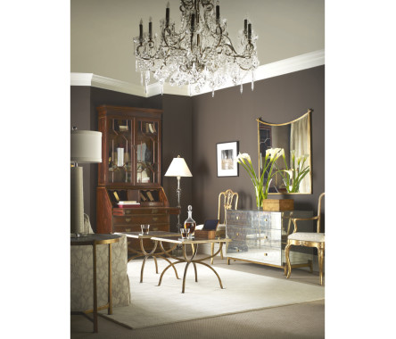 Églomisé & Bronze Medium Iron Lamp Table