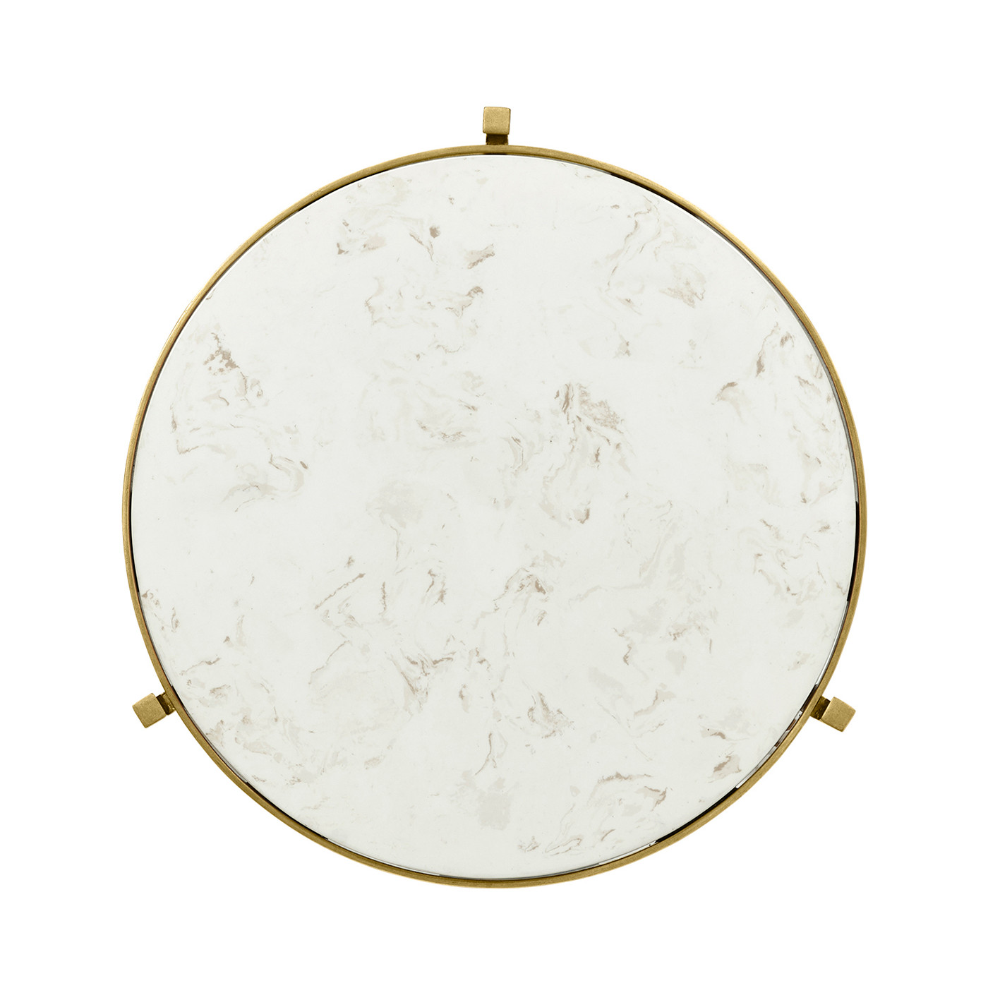 Ivory Scagliola & Gilded Medium Iron Lamp Table