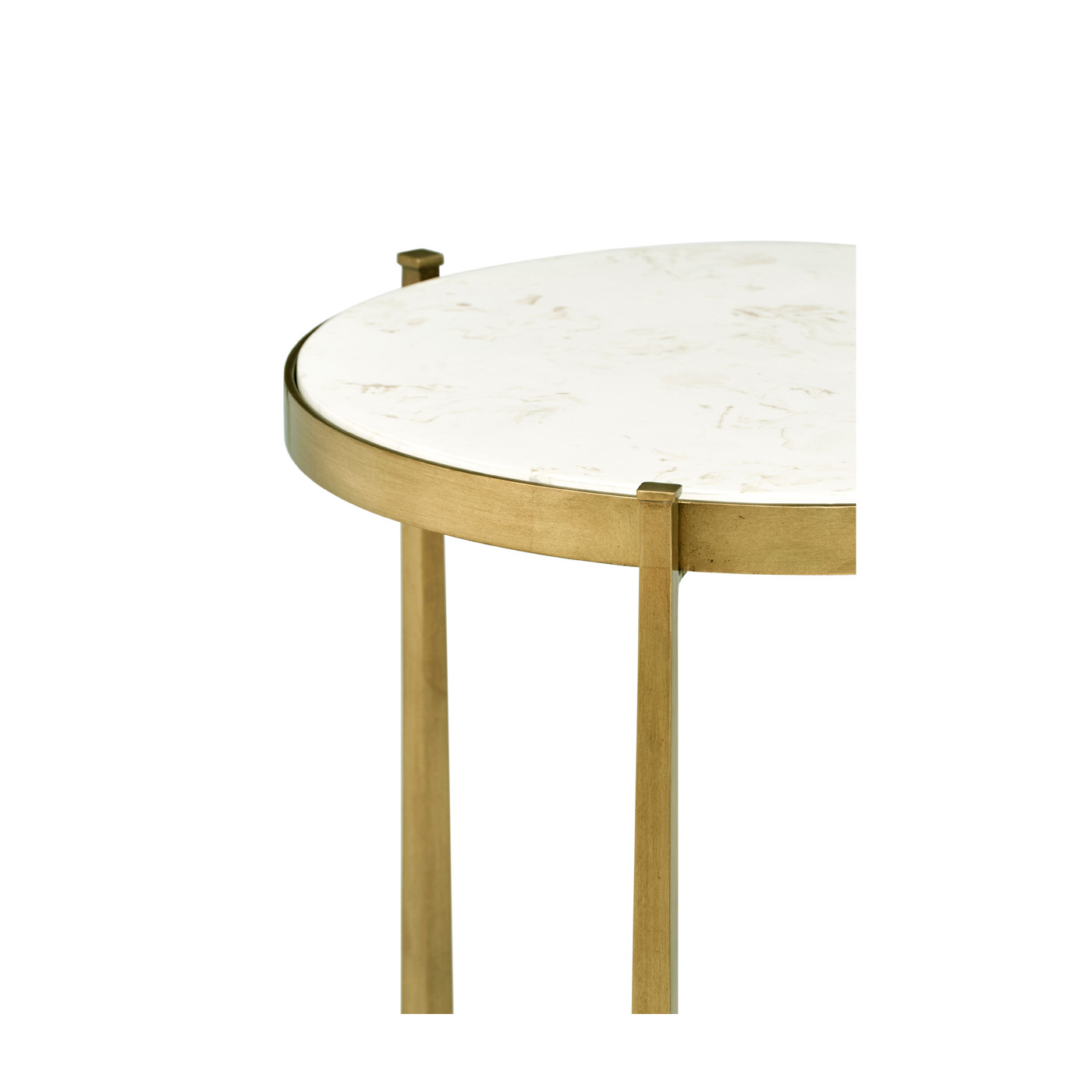 Ivory Scagliola & Gilded Medium Iron Lamp Table
