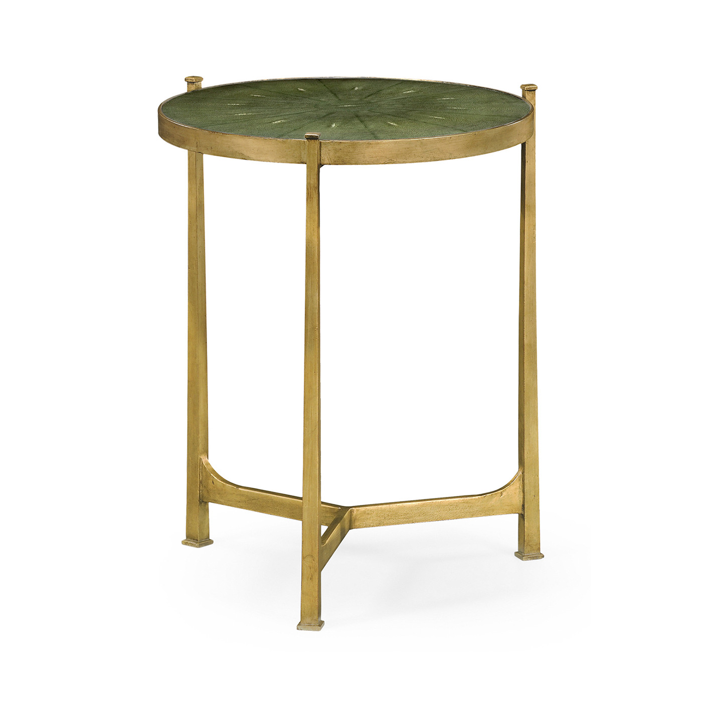 Shagreen Green & Gilded Medium Iron Lamp Table 