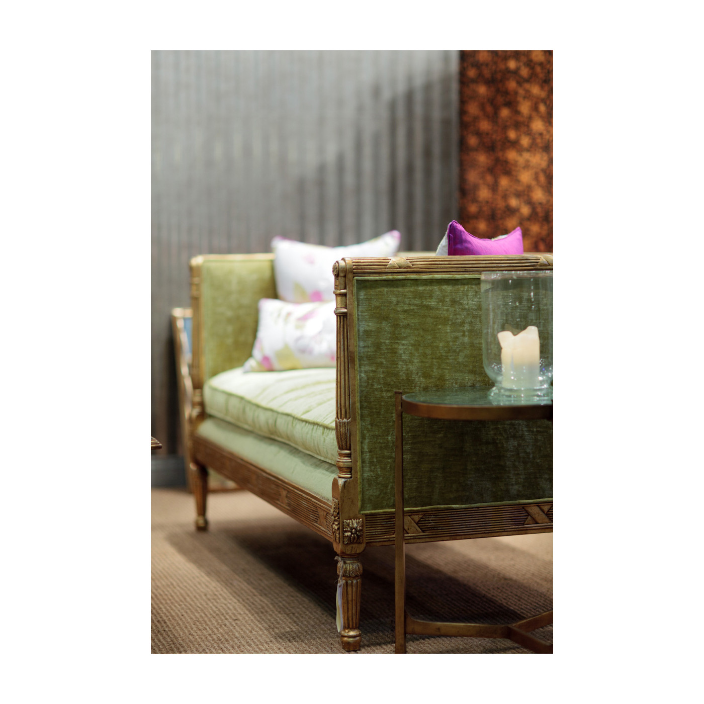 Shagreen Green & Gilded Medium Iron Lamp Table 