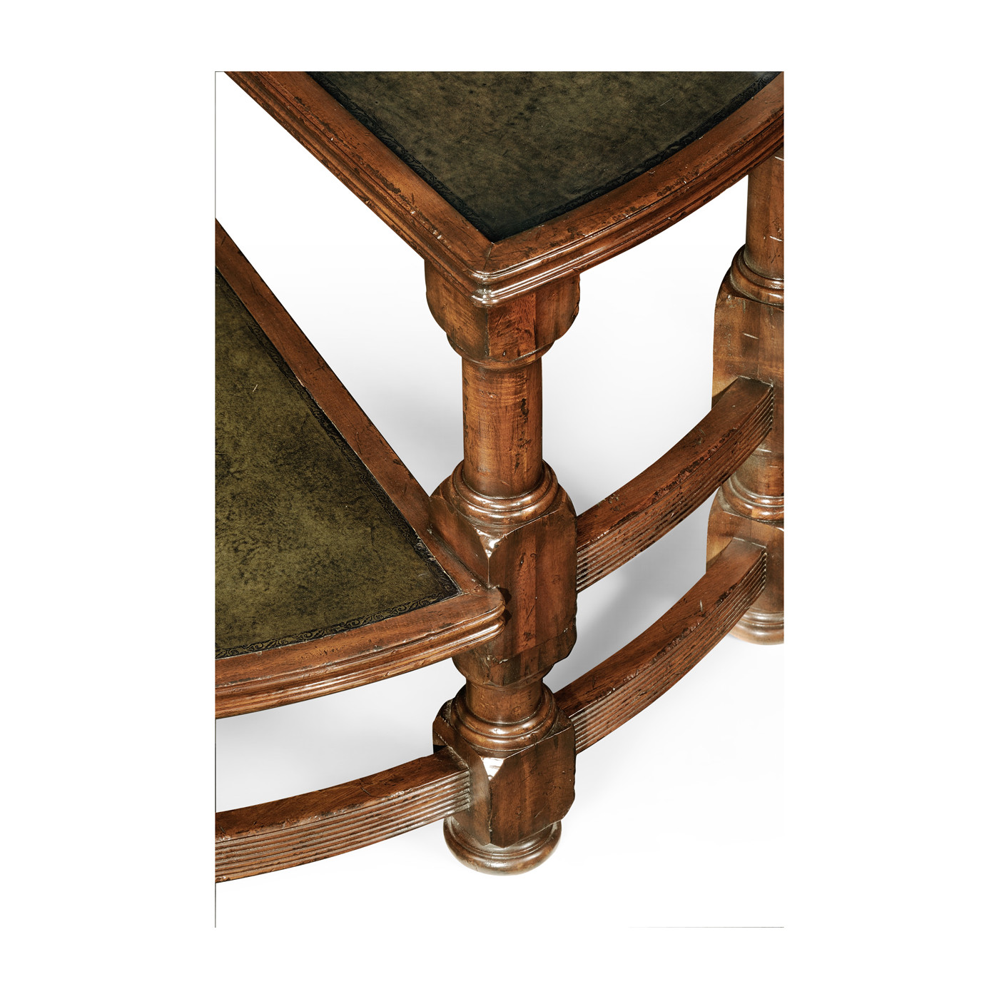 Anitqu Mahogany Library Stairs with Central Post