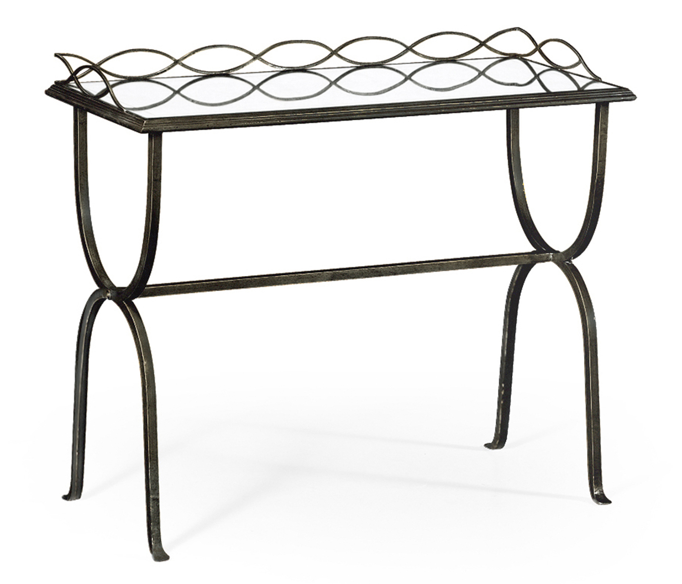 Églomisé & Bronze Iron Drinks Table