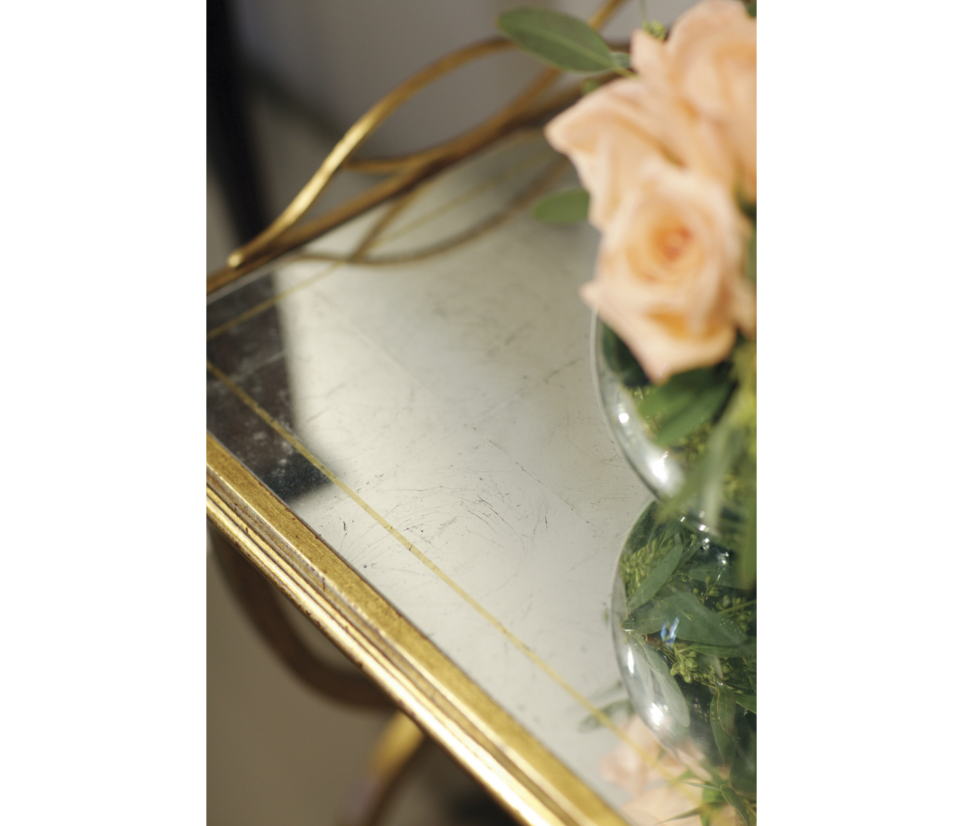 Églomisé & Bronze Iron Drinks Table