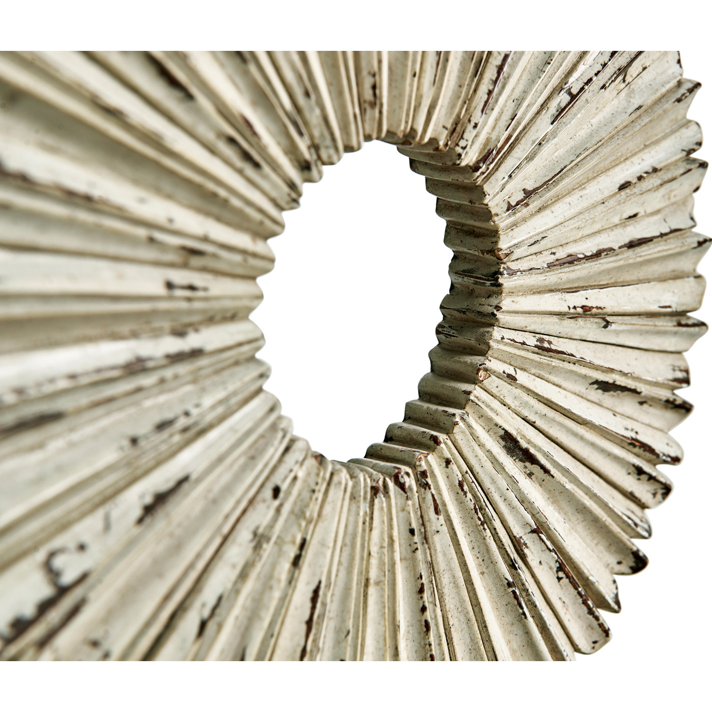 White Painted & Distressed Starburst on Stand